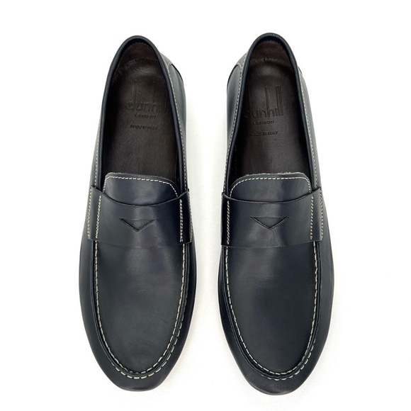 Dunhill Men’s Size 8.5 Black Driving Moccasins Leather Penny Loafer Shoes EUC main image 8